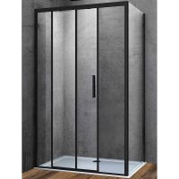 Душевой уголок Vincea Soft 130x90 профиль Черный стекло прозрачное арт-VSR-3SO9013CLB — фото 1, Прямоугольные душевые уголки