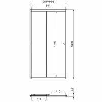 Душевая дверь Triton Слайд 100 профиль Белый стекло прозрачное с рисунком арт-Щ0000038519 — фото 10, Раздвижные душевые двери