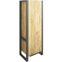 Шкаф пенал Sanflor Гард 43 Дуб крафт золотой Черный арт-С22583 — фото 1, Пеналы для ванной комнаты