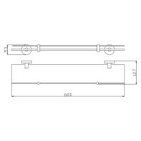 Стеклянная полка Rav Slezak Colorado Хром арт-COA0900/60 — фото 2, Полки для ванной и душа