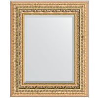 Зеркало Evoform Exclusive 55х45 с фацетом в багетной раме - Сусальное золото 80 мм арт-BY 1366 — фото 1, Зеркала в ванную комнату