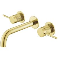 Смеситель для раковины Vincea Groove Брашированное золото арт-VBFW-4G1BG4 — фото 1, Смесители для раковины