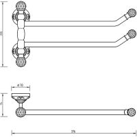 Полотенцедержатель Migliore Cristalia поворотный Бронза с кристаллами Swarovski арт-16780 — фото 2, Полотенцедержатели