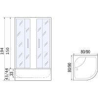 Товар: Душевой уголок River Don 90x90 МТ без поддона арт-10000002124 - фото 4 Душевой уголок River Don 90x90 МТ без поддона арт-10000002124 — фото 4, Душевые уголки четверть круга