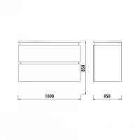 Тумба с раковиной Creavit Verti 100 подвесная Орех арт-VE0100.00.VV — фото 5, Тумбы с раковиной