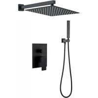 Душевая система Berges Ventas 2S Black Черная матовая арт-073002 — фото 1, Встраиваемые душевые комплекты