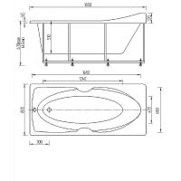 Акриловая ванна Aquatek Европа 180х80 без гидромассажа с фронтальной панелью с каркасом (вклеенный) со слив-переливом (слева) арт-EVR180-0000041 — фото 4, Акриловые ванны