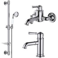 Комплект смесителей Aquatek Классик Хром арт-AQ1530CR — фото 1, Готовые комплекты для ванной комнаты