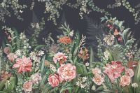 Фреска Ortograf Aurora 34104 Фактура бархат FX Флизелин (4,5*3) Черный/Зеленый/Розовый, Цветы арт-34104 (бархат FX) — фото 2, Фрески