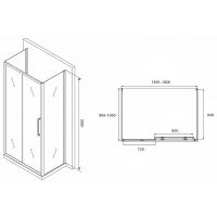 Душевой уголок Abber Schwarzer Diamant 160x100 профиль Хром стекло матовое арт-AG30160MH-S100M-S100M — фото 5, Прямоугольные душевые уголки