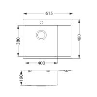 Кухонная мойка Alveus Quarto 20 BRS-90 615x480 Брашированная сталь арт-1124383 — фото 3, Кухонные мойки