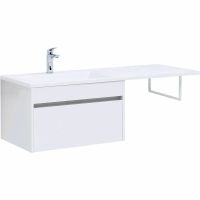 Тумба с раковиной Aquanet Токио 130 L подвесная Белая арт-239217 — фото 1, Тумбы с раковиной