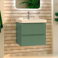 Тумба с раковиной Brevita Victory 60 подвесная Зеленая матовая арт-УТ000015997 — фото 5, Тумбы с раковиной