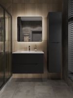 Тумба с раковиной Orange подвесная Черная матовая арт-Li-80Tub+Ra — фото 5, Тумбы с раковиной