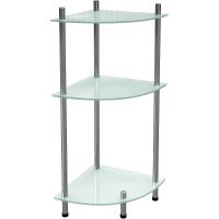 Напольная стеклянная полка WasserKRAFT Хром арт-K-4133 — фото 1, Полки для ванной и душа