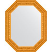 Зеркало Evoform Octagon 59x74 в багетной раме - Сусальное золото 80 мм арт-BY 7134 — фото 1, Зеркала в ванную комнату