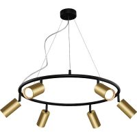 Подвесной светильник Crystal Lux Черный Золото арт-CLT 015C6 D600 BL-GO — фото 1, Подвесные светильники