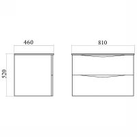 Тумба с раковиной Bond Wave 80 подвесная Белая глянцевая арт-T01800-S05B — фото 8, Тумбы с раковиной