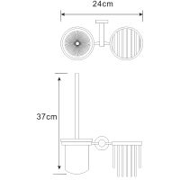 Ершик для унитаза с держателем освежителя воздуха WasserKRAFT Donau Хром арт-K-9435 — фото 2, Ершики для унитаза