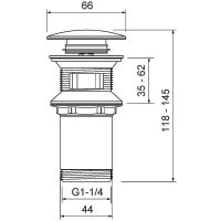 Донный клапан Timo click-clack Черное золото арт-8011/18 — фото 6, Донные клапаны