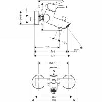 Смеситель для ванны Hansgrohe Talis S Хром арт-72400000 — фото 9, Смеситель для ванны