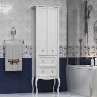 Шкаф пенал Opadiris Валери 56 Белый матовый арт-00-00007339 — фото 2, Пеналы для ванной комнаты