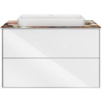 Тумба под раковину Kerama Marazzi Plaza Modern 80 PLB.M.80.2\WHT подвесная Белая глянцевая арт-PLB.M.80.2\WHT — фото 1, Тумбы под раковину