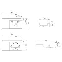 Раковина Abber Stein 80 Белая матовая арт-AS2627-0.8 — фото 6, Раковины подвесные