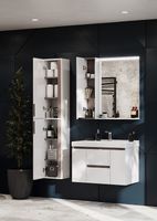 Шкаф пенал Aquaton Рене 31 подвесной Белый Грецкий орех арт-1A222003NRC80 — фото 12, Пеналы для ванной комнаты