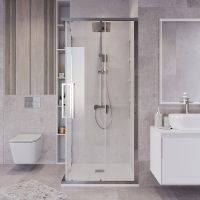 Душевой уголок Grossman Cosmo 100х100 профиль Хром стекло прозрачное арт-300.K33.02.1010.10.00 — фото 3, Квадратные душевые уголки