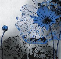 Фреска Ortograf Grafika Natura 31500 Фактура бархат FX Флизелин (2,8*2,7) Cиний/Серый/Черный, Абстракция/Цветы арт-31500 (бархат FX) — фото 2, Фрески