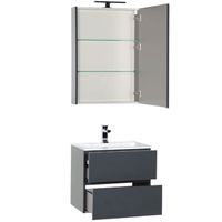 Комплект мебели для ванной Aquanet Алвита 60 подвесной Серый антрацит арт-184576 — фото 6, Комплекты мебели для ванной