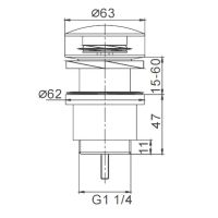 Донный клапан Frap click-clack Оружейная сталь арт-F62-9 — фото 11, Донные клапаны