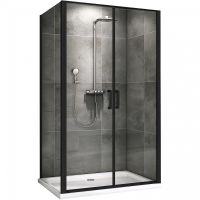 Душевой уголок Abber Sonnenstrand 100x75 профиль Черный стекло прозрачное арт-AG04100BC-S75B — фото 1, Прямоугольные душевые уголки