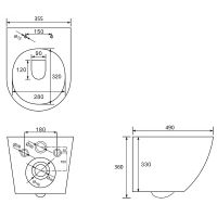 Унитаз Abber Bequem подвесной с сиденьем Микролифт арт-AC1102T — фото 10, Подвесные унитазы