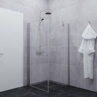 Душевой уголок Triton Форта-Хром 90х90 профиль Хром стекло прозрачное арт-Щ0000054476 — фото 3, Квадратные душевые уголки