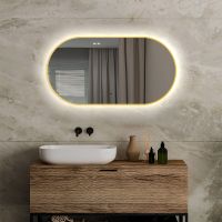 Зеркало Abber Kontur 55 с подсветкой Золото с бесконтактным выключателем и диммером арт-AG6304SCG — фото 2, Зеркала в ванную комнату