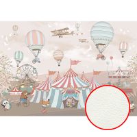 Фреска детская Ortograf Для малышей 6770 Фактура флок FLK Флизелин (4*2,7) Бежевый/Розовый/Зеленый, Животные/Воздушные шары/Мультимедия арт-6770 (флок FLK) — фото 1, Фрески