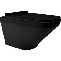 Унитаз Esbano Onix подвесной Черный матовый с сиденьем Микролифт арт-ESUPONIXBM — фото 1, Подвесные унитазы