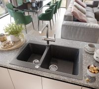 Кухонная мойка Domaci Бьелла DMC-76K арт-GWS-76K-308 черная — фото 3, Кухонные мойки