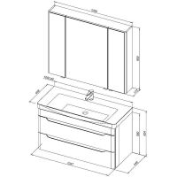Комплект мебели для ванной Aquanet София 105 подвесной Белый глянец арт-274193 — фото 8, Комплекты мебели для ванной