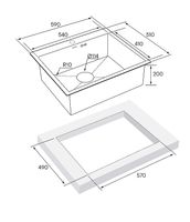 Товар: Кухонная мойка Paulmark Kroner 59 Брашированная сталь арт-PM215951-BS - фото 3 Кухонная мойка Paulmark Kroner 59 Брашированная сталь арт-PM215951-BS — фото 3, Кухонные мойки