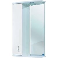 Зеркало со шкафом Bellezza Астра 55 с подсветкой L Белое арт-4614908002019 — фото 1, Зеркальные шкафы в ванную