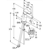 Смеситель для раковины Kludi Pure Easy Белый Хром арт-373829165 — фото 3, Смесители для раковины