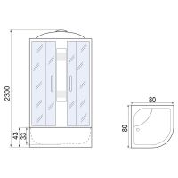 Душевая кабина River Nara XL 80x80 МТ с поддоном арт-10000006214 — фото 14, Душевые кабины