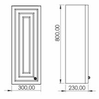 Подвесной шкаф Creavit Kayra 30 Антрацит арт-KY1030.01.MAN — фото 4, Шкафы для ванной