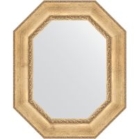 Зеркало Evoform Polygon 82х67 в багетной раме - Состаренное серебро с орнаментом 120 мм арт-BY 7262 — фото 1, Зеркала в ванную комнату