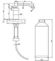 Диспенсер для жидкого мыла-пены Nofer встраиваемый Матовая нержавеющая сталь арт-03103.S — фото 4, Диспенсеры для жидкого мыла