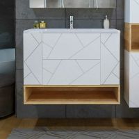 Тумба под раковину Бриклаер Кристалл 100 подвесная Белая арт-4627125415920 — фото 9, Тумбы под раковину