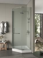 Душевой уголок Agger 90x90 с поддоном профиль Хром стекло матовое арт-A03-090MCR — фото 3, Душевые уголки трапеция